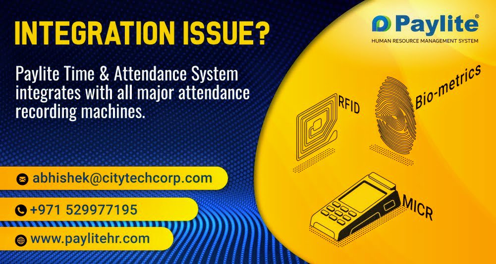 Paylite's tweet photo. Integrate with all standard attendance recording devices. @Paylite Time &amp; #Attendance_Management System can sync with all of them. Get full details at https://t.co/eWVWuwJwgu

#HRMS #HR #HRM #GCC https://t.co/Ug6dyWlsrK