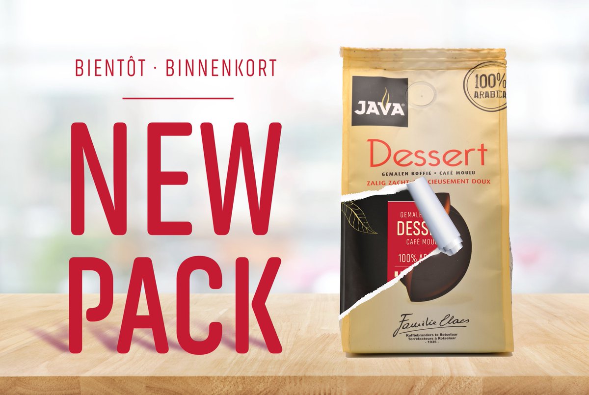 We starten 2019 met groot nieuws! 🔜 Ontdek binnenkort de vernieuwde verpakking van JAVA Koffie. Geniet van je vertrouwde kopje koffie in een nieuw jasje. Aroma’s blijven optimaal bewaard dankzij het versheidsventiel.