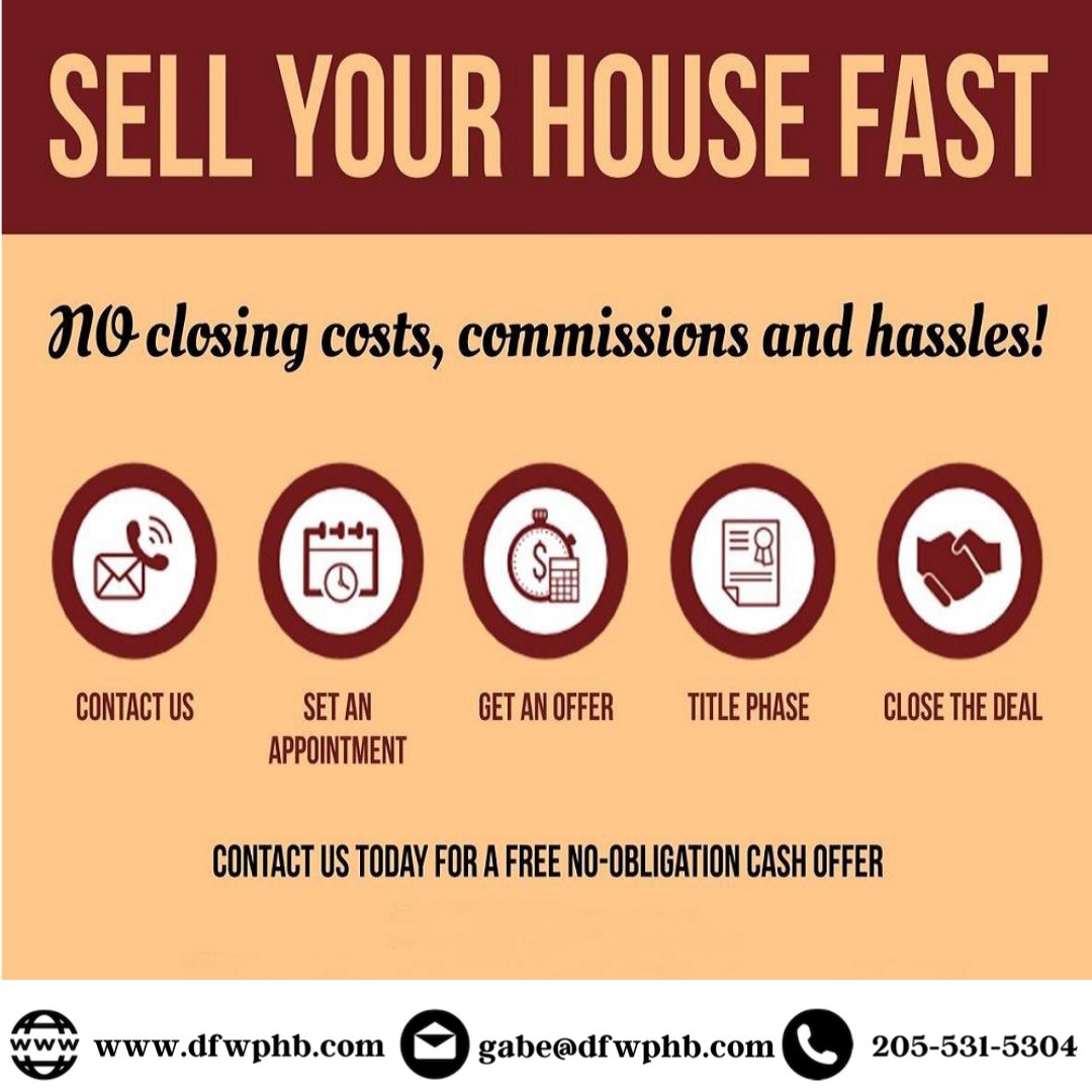 DFWProHB's tweet photo. Sell your house fast, on your terms. Reach out to us for a consultation.
#flippingdallas #dallasrealestate #dfwrealestate #realestateinvestor #cashbuyer #fortworth #saginaw #watauga #arlington #mansfield #justin #littleelm #denton #flowermound #burleson #weatherford #dfwphb https://t.co/4KUjVlpBL0