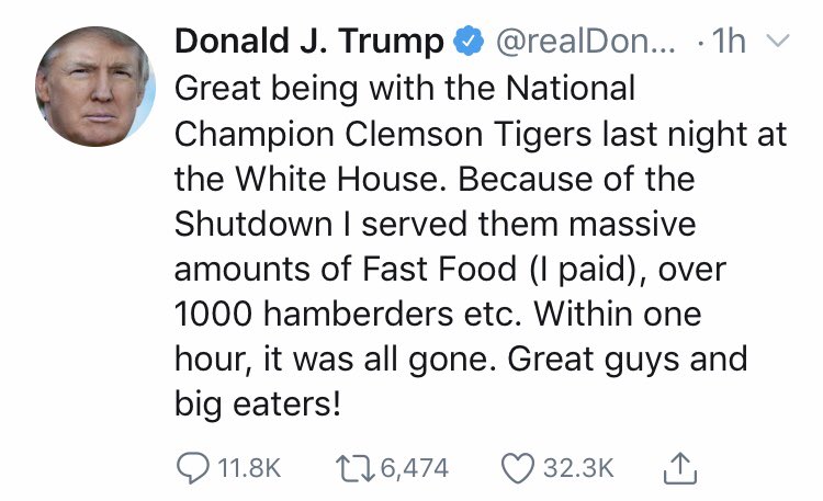 PadmaLakshmi's tweet image. The man said “hamberders.”