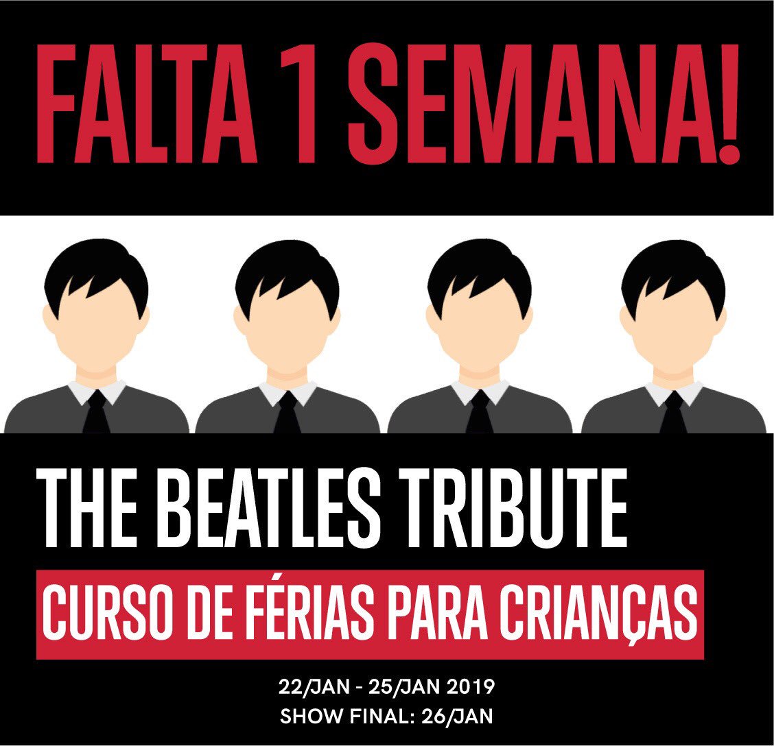 Aproveite o final das férias e matricule as crianças em nosso curso especial sobre os #TheBeatles. Serão 04 dias de aulas ao som dos Beatles e ainda uma apresentação final com toda a sensação de um show de Rock'n'Roll de verdade! #Campinas
