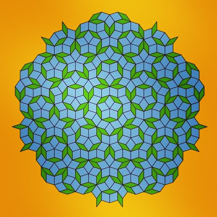 The genius creator of this beautiful pattern, Sir Roger Penrose (mathematical physicist, mathematician and philosopher of science) spoke with Joe Rogan on his podcast recently, head here for a listen, you're bound to learn something interesting! ⬇️ youtu.be/GEw0ePZUMHA