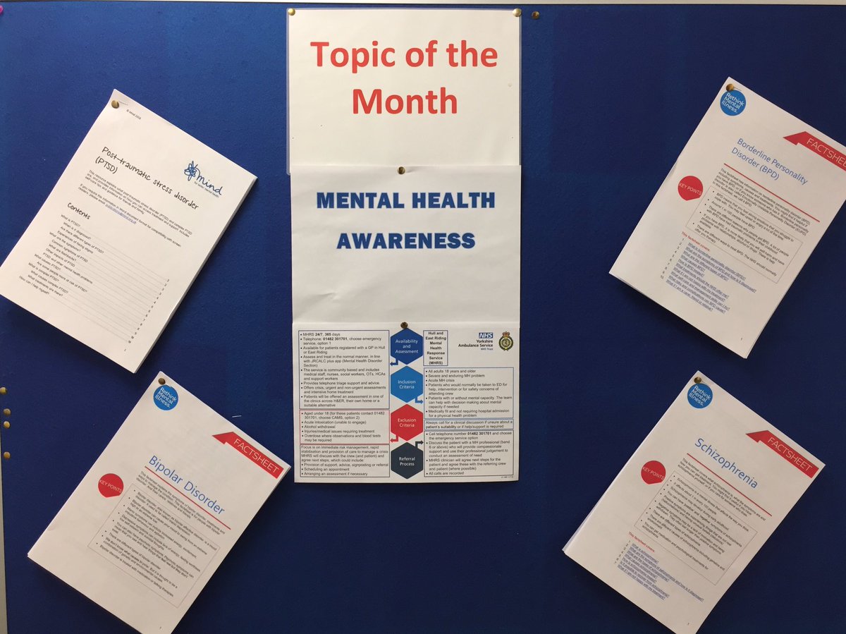 January’s Topic of the Month at #Beverley station is Mental Health Awareness 💙 #TopicOfTheMonth #OneTeam @YorksAmbulance