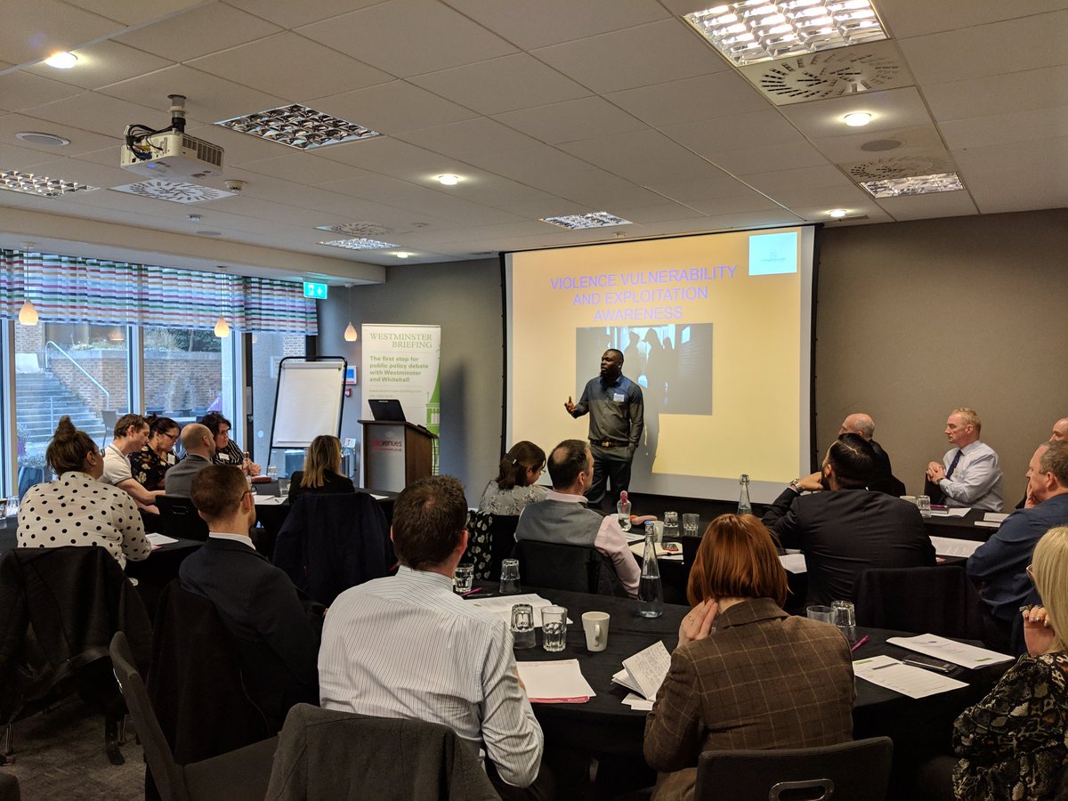 Afternoon starts w/<a href="/Gwenton/">Gwenton Sloley</a> from <a href="/cryingsons_uk/">Crying Son's Ltd</a> on the need to understand the troubles of #addiction in violent crime #vulnerabilities #knifecrime #violentcrime