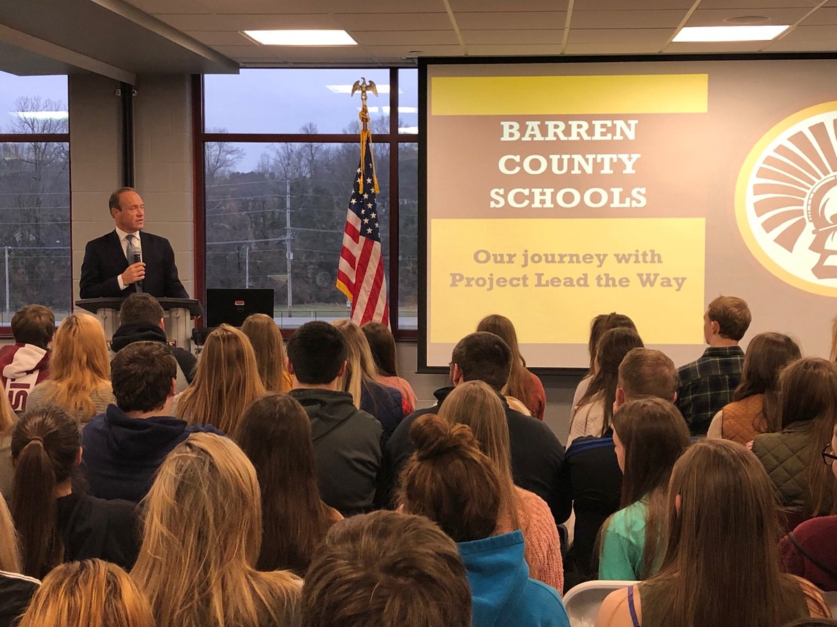 CEO of ⁦@PLTWorg⁩ learning about ⁦@barrenschools⁩ programs! #WhereOpportunityCreatesSuccess