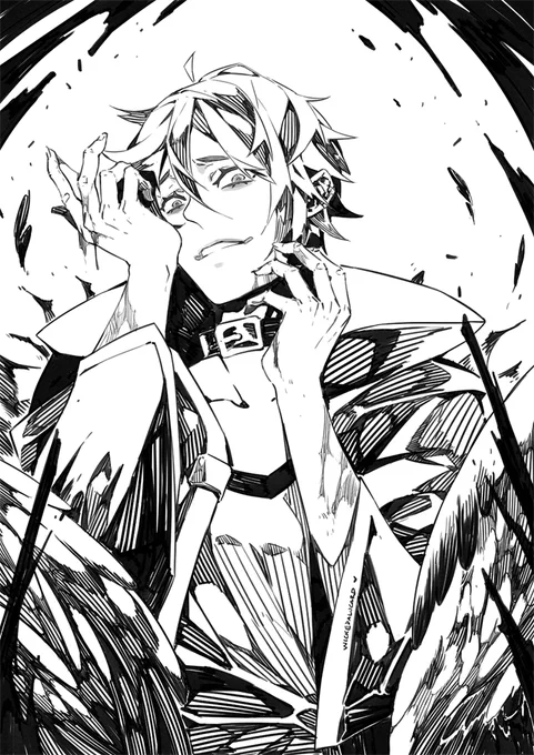 Sketchy inks commission for x-cress on dA

This time a sadistic OC named Adam! 