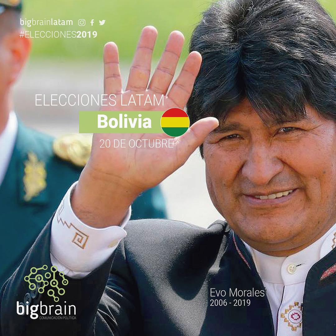 BigBrainLatam's tweet photo. El 2019 nos espera con siete elecciones presidenciales en Latinoamérica. El próximo 20 de octubre es el turno de Bolivia. 👉📦🇧🇴#EleccionesLatam #elecciones2019 #Bolivia #mensaje #democracia #políticos #Politica #compol #comunicación #encuestas #consultora #consultoría https://t.co/tL31Uij43s
