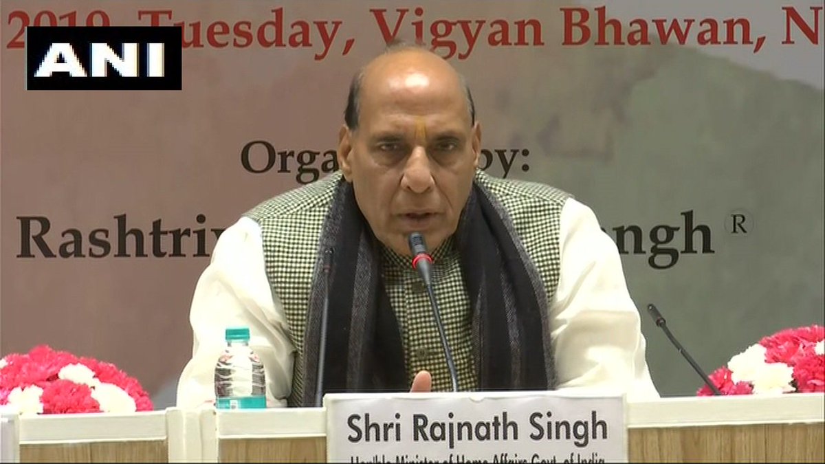 ANI's tweet image. Union Home Minister, Rajnath Singh: If someone accepts a religion on their own there shouldn&apos;t be objections but mass conversion is a matter of concern for any country. If you’re Hindu be Hindu, Muslim be Muslim, Christian be Christian. Why do you want to convert the whole world?