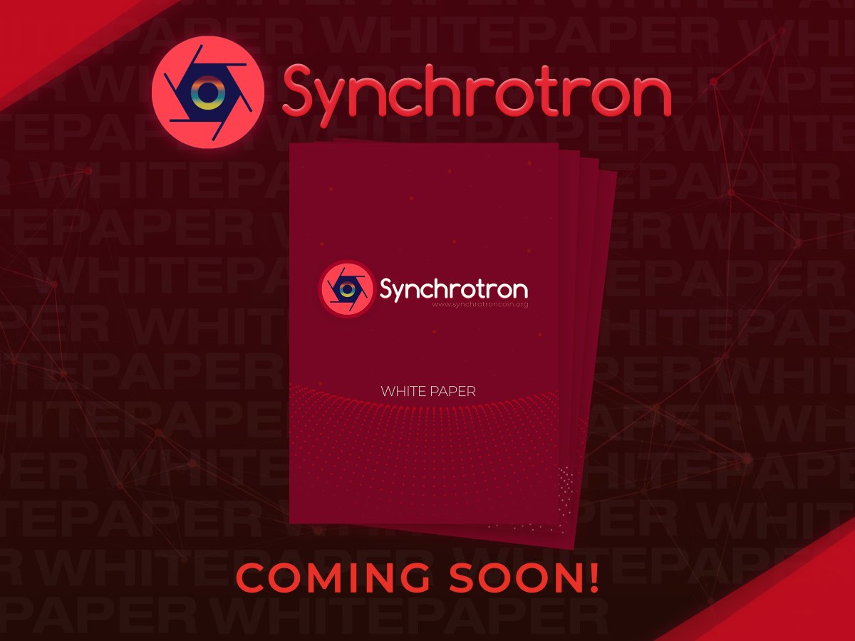 SynchrotronCoin's tweet image. $STC Whitepaper v.1(in progress) and further development updates coming soon.   Stay tuned.   #STC #synchrotron #crypto #airdrop