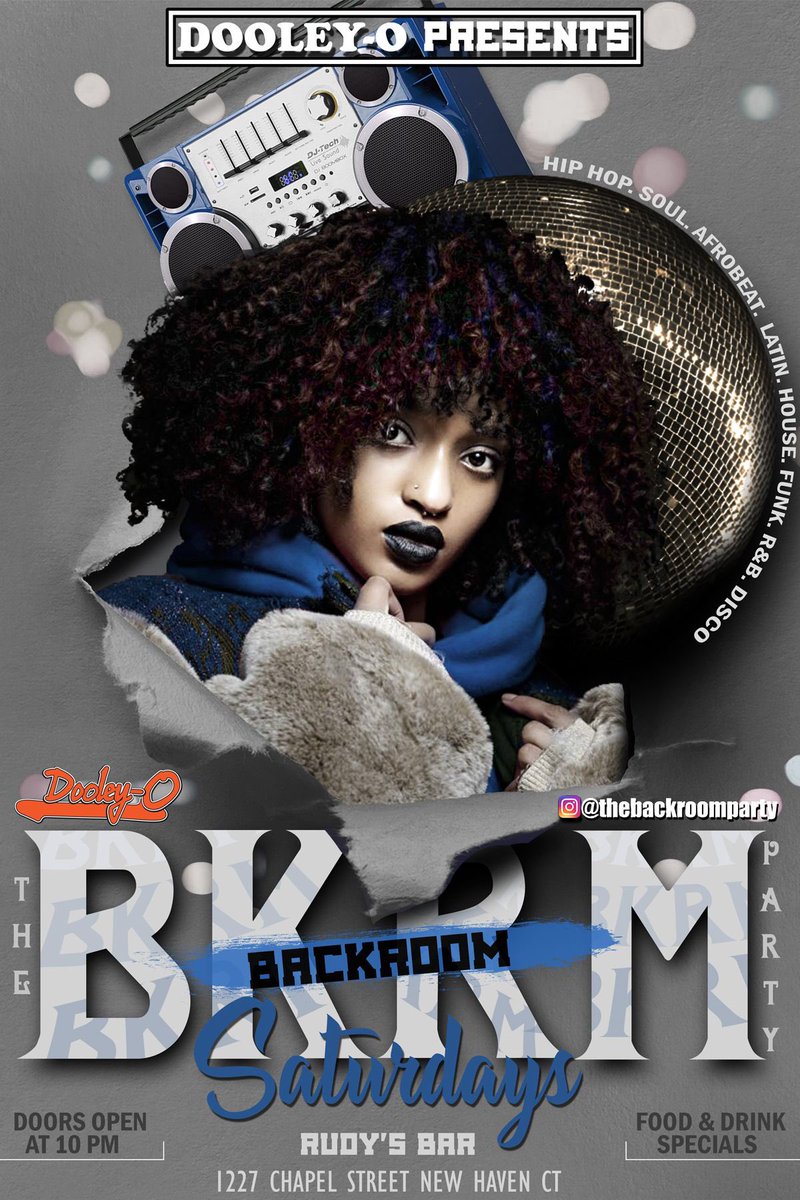 dooleyhigh's tweet photo. Don’t forget about this Saturday Night MLK weekend!! On the set @thatdanagame and yours truly!! BKRM 1227 Chapel St New Haven Ct 06515 #party #bkrm #thebackroomparty #soul #disco #soulful #hiphop #thejoint# https://t.co/RJQb0lKRV6