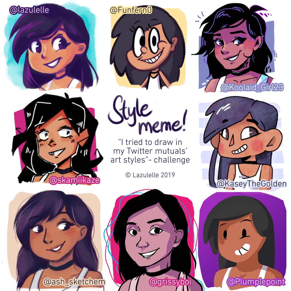 Lazu I Already Did The Draw Your Mutuals Ocs Challenge So Now I Did The Style One So Many Of Them Have Cool Unique Art Styles But I