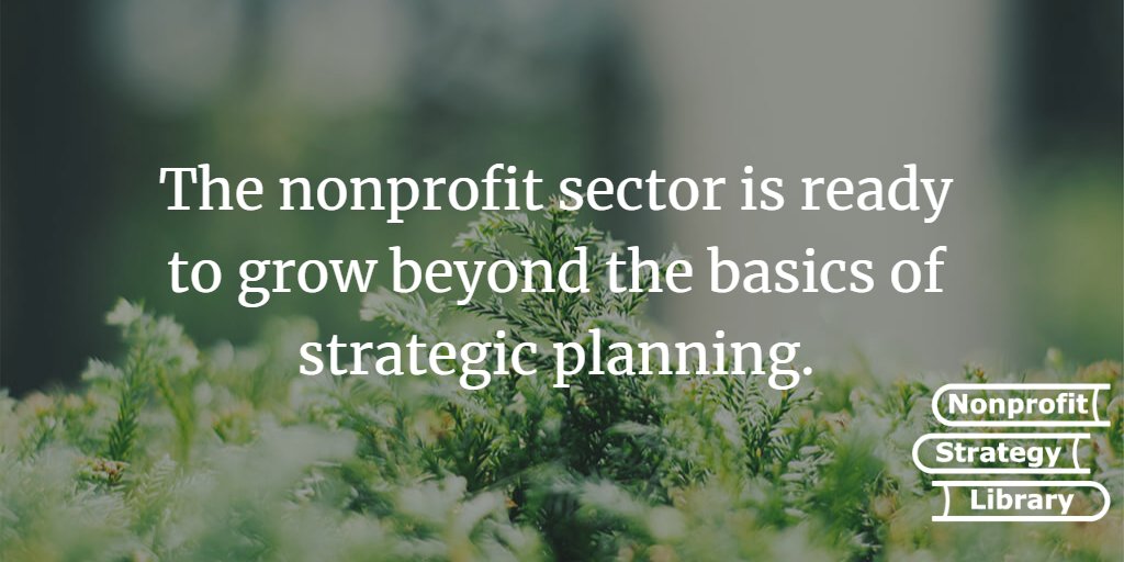 strategylibrary's tweet image. The #nonprofit sector is ready to grow beyond the basics of #strategicplanning.

The Nonprofit Strategy Library is a free database of curated links to the best #strategy #resources to help nonprofit leaders do so. strategylibrary.org