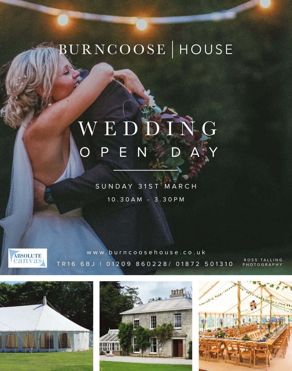 Absolute Canvas (@absolutecanvas) on Twitter photo Come and see us at <a href="/burncoosehouse/">Burncoose House</a> Bridal Fair on Sunday 31st March at 10:30am - 3:30pm! We will have a stunning 40' x 60' Traditional marquee up for viewing, and Craig and Tonya will be there to talk through your ideas and questions. Come and see us at <a href="/burncoosehouse/">Burncoose House</a> Bridal Fair on Sunday 31st March at 10:30am - 3:30pm! We will have a stunning 40' x 60' Traditional marquee up for viewing, and Craig and Tonya will be there to talk through your ideas and questions.