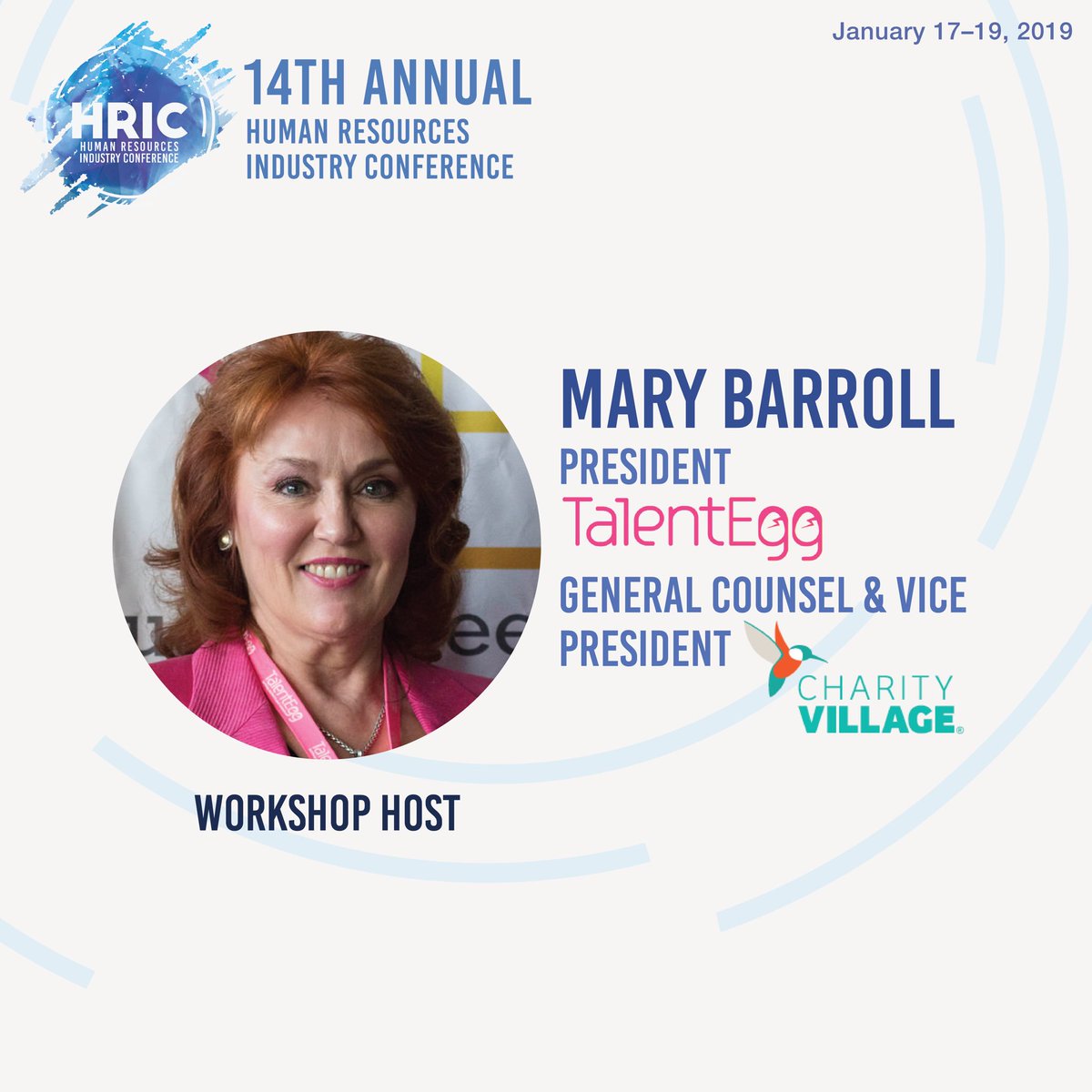 tmuhrsa's tweet photo. We are excited to introduce our second workshop host for HRIC..Mary Barroll! In 2015, Mary became President of @TalentEgg Canada's No.1 job board and career resource that connects top employers with top students and grads. Stay tuned as we reveal more!
#HRIC2019 #ryersonhrsa https://t.co/nI0fy3viIr