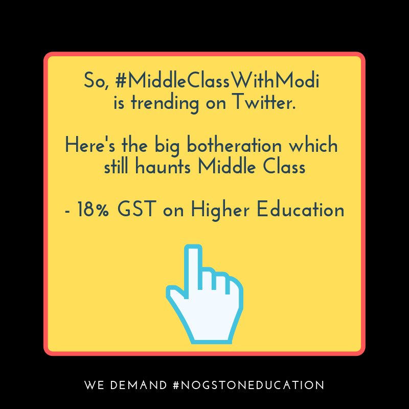 akash_jgd's tweet photo. #MiddleClassWithModi ? Seems, they are still in big burden. 

Do you know! There's 18% GST on Education Services. We request #NoGSTonEducation

 @GST_Council @askGST_GoI @rupasubramanya @priyankac19 @divyaspandana https://t.co/svTurwsIpM