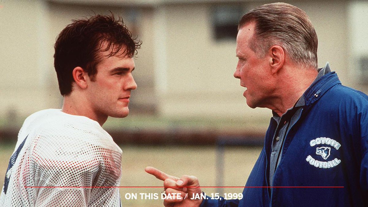 espn's tweet photo. On This Date: In 1999's "Varsity Blues," Jonathon "Mox" Moxon and West Canaan High football won their final game of the season after coach Bud Kilmer lost control of the team. https://t.co/cwMXmfdvRm