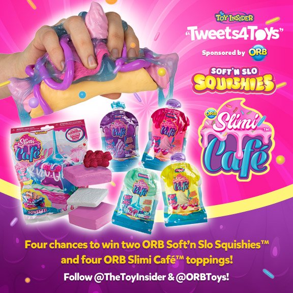 TheToyInsider's tweet photo. RT &amp; follow @ORBToys to enter to #win an #ORBSlimiCafe prize pack featuring specially formulated ORB Soft'n Slo Squishies and ORB Slimi Café toppings! #tweets4toys #giveaway https://t.co/1fvEIu5Xvt