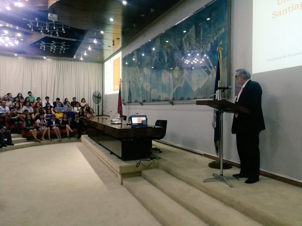 Rector <a href="/usach/">Universidad de Santiago de Chile</a> en ceremonia de Presentación del Reporte de Sostenibilidad 2017 de la Institución. Además, se hará entrega del Sello RSU 2019-2021.