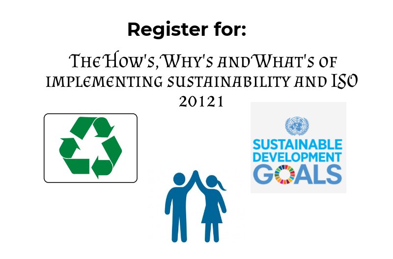 What to know how to develop sustainable initiatives? Sign up for our FREE webinar via the link below to start your sustainability journey bit.ly/ISO20121webinar #sustainability #eventprofs