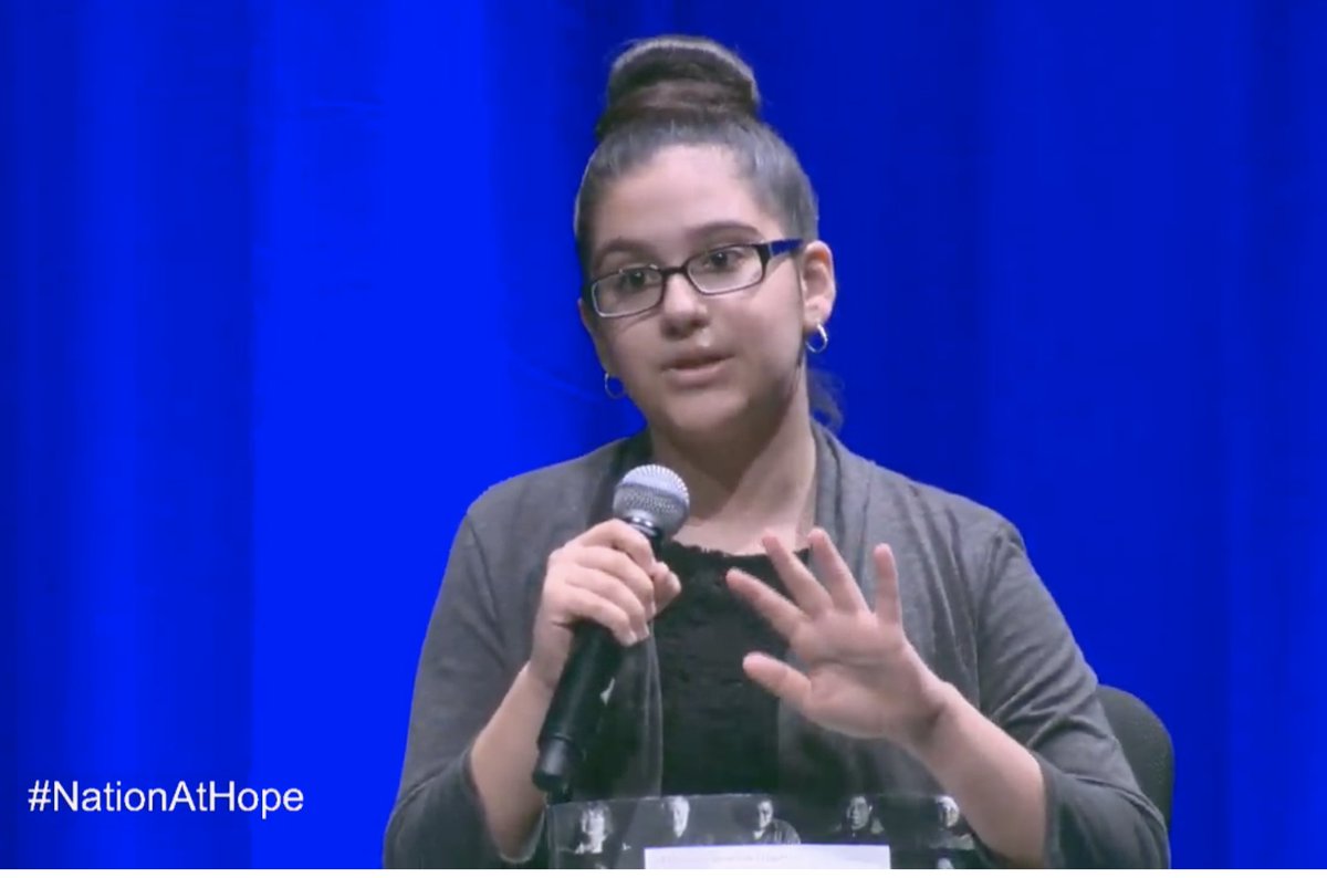 LPI_Learning's tweet image. Great to see student voices at #NationAtHope: 7th grader Prishtina Gashi says, "...social emotional and academic learning can be so tightly woven that you can not separate building scholarship from building character."