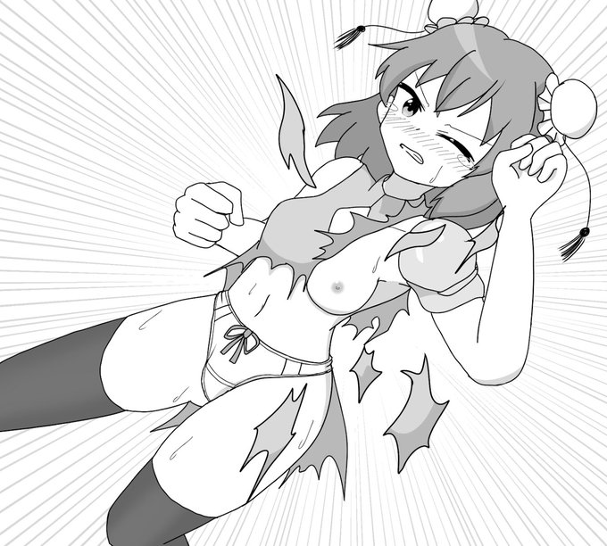 エロ同人とかで戦闘中に服ビリしてピンチに陥るのとかすきですRPG昴 #ミリエロ #ミリパン 