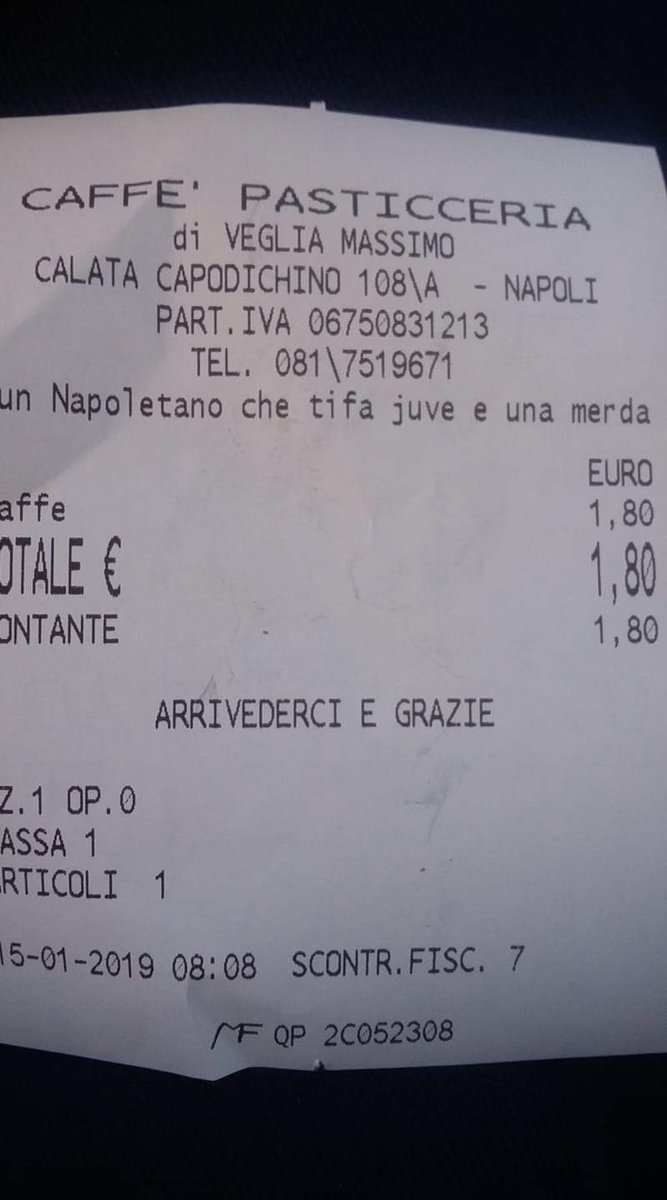 "Un napoletano che tifa Juve è una merda"
Capito @mike_fusco e @SandroSca?
😂😂😂