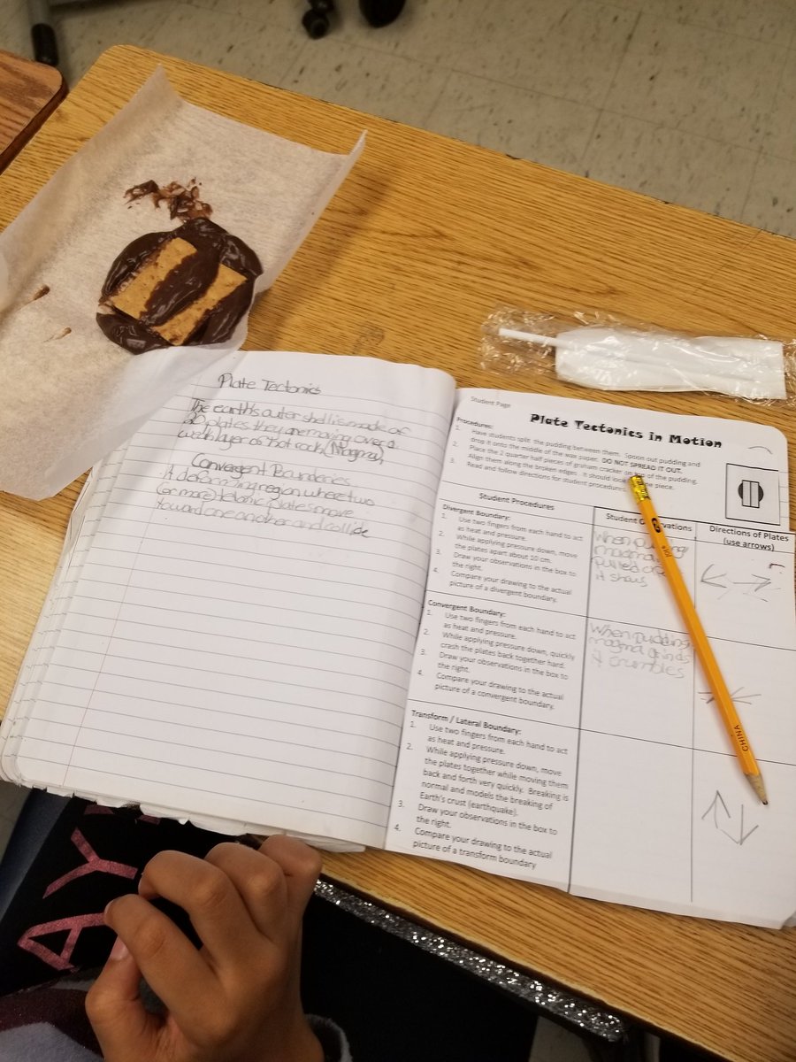 What's better than a hands on activity you ask? Hands on activities you can EAT! Learning Earth's layers and plate tectonics! #STEM <a href="/CAESPatriots/">Churchland Academy</a> <a href="/LJNelsonPPS/">Laura Nelson</a> <a href="/r_neefe/">Rich Neefe</a> <a href="/ebracyPPS/">Dr. Elie Bracy III</a> @mcromartieEdD @draswynn