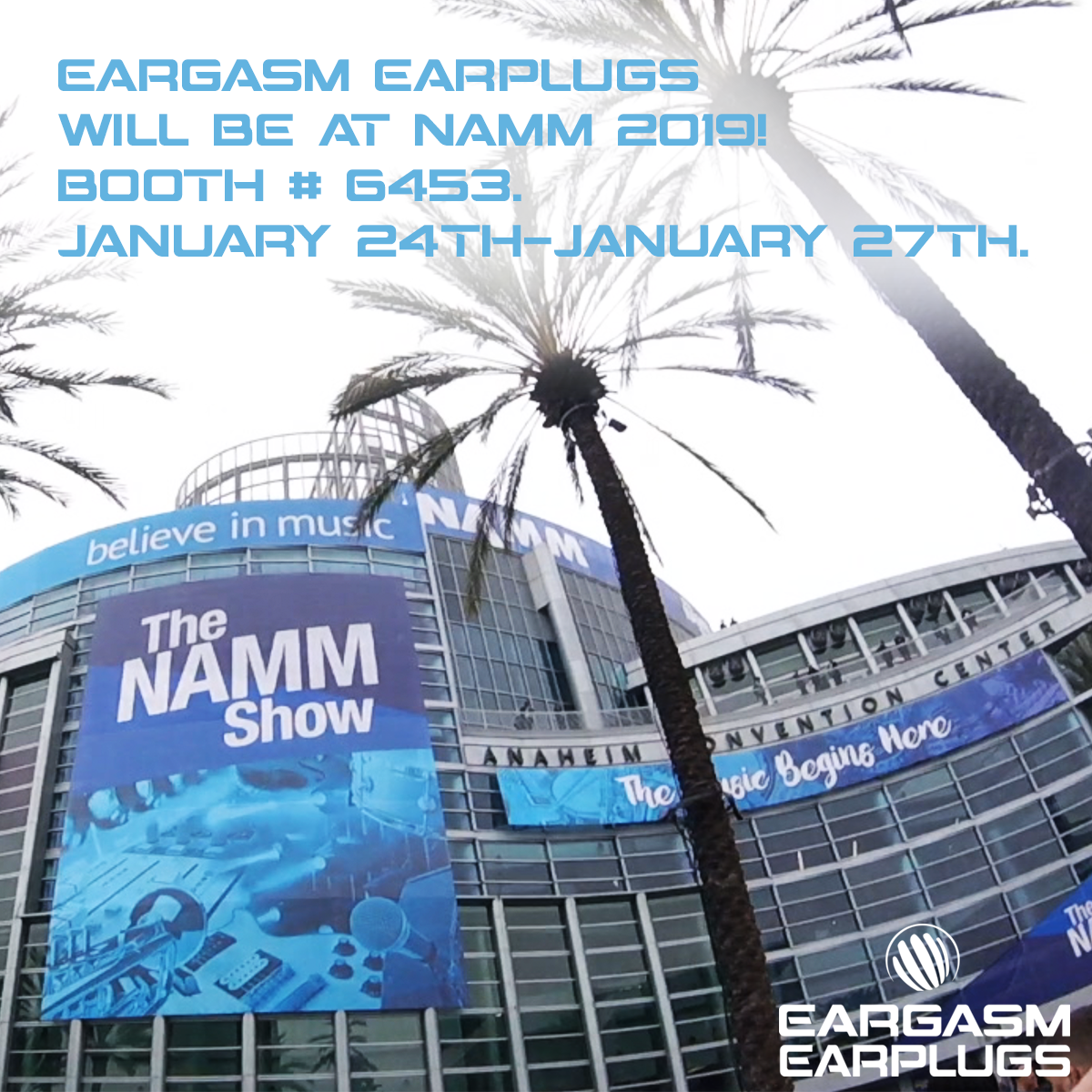 EargasmEarplugs's tweet photo. #TweetUsBack if we will see you at the @NAMMShow! 🤘🏽 #NAMM2019 https://t.co/GZwrLkxZmp