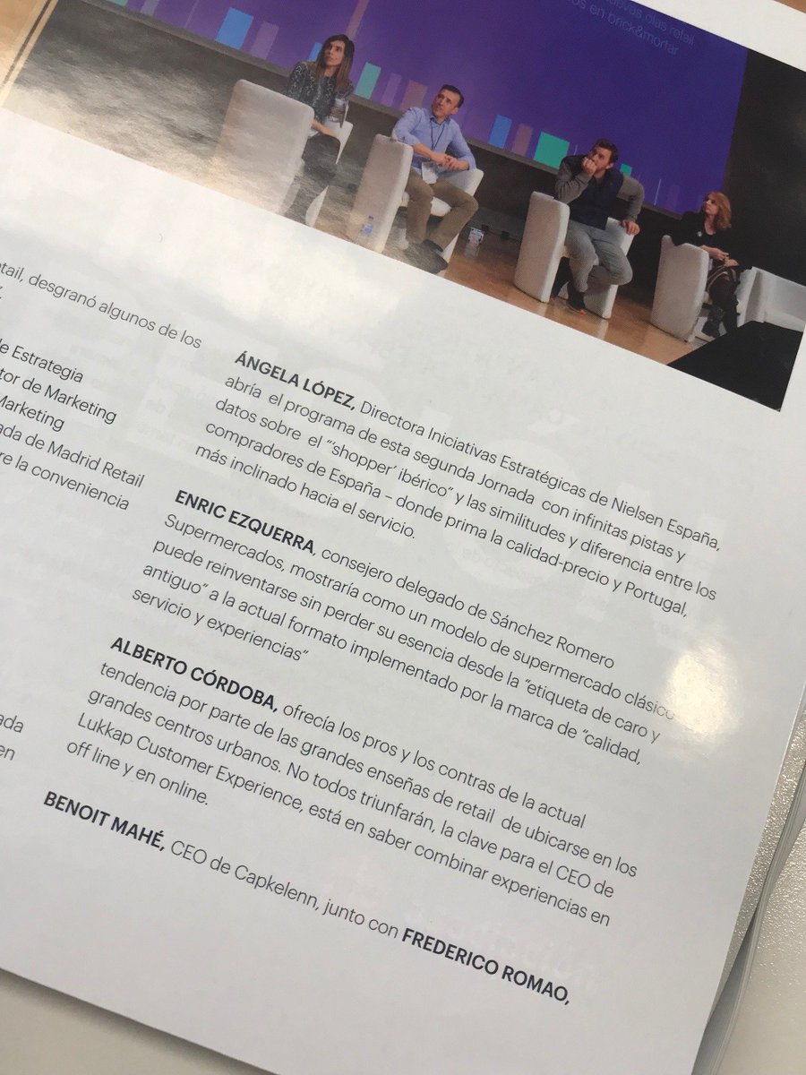 LukkapXperience's tweet photo. Leyendo el último número de @daretail nos encontramos con uno de los mejores momentos del 2018 🤩: Nuestra participación en el @MadridRetailCon donde @albercordoba reflexionó sobre el futuro del #retail y la clave de su éxito: la integración on&amp;off. #ExperienciaDeCliente #CX https://t.co/W0b3yg8uGw