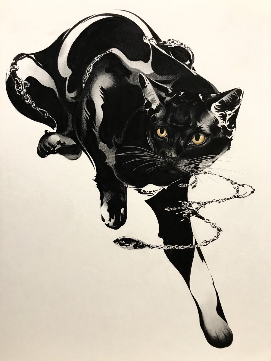 「黒猫 」|猫将軍 Nekoshowgunのイラスト