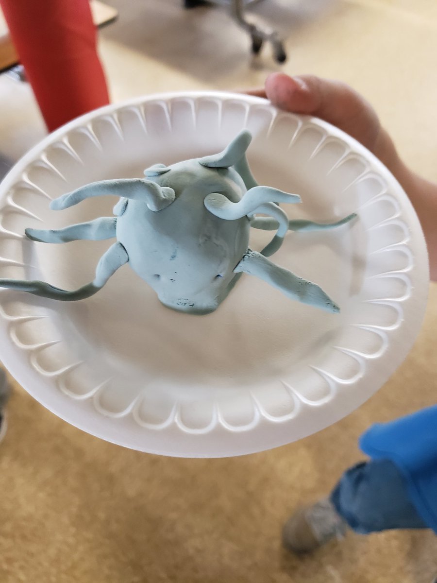 B_Combes's tweet photo. Had some #studentchoice in #ArtClass with Mrs. B-T today. While working with #CrayolaModelMagic Student got to choose what type of creature they'd like to make. #Sau54pl #personalizedlearning #creativity @hersom_jennifer https://t.co/533ml7U45I