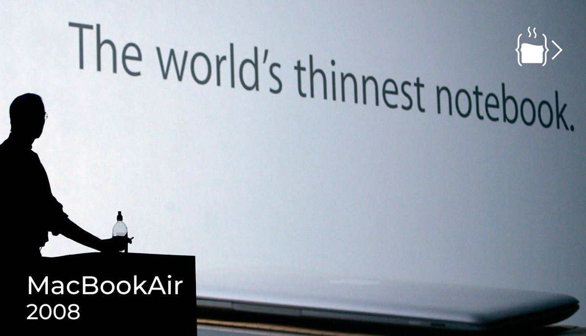 codebrewlatam's tweet image. #UnDíaComoHoy pero de 2008 Apple presenta al mundo el MacBook Air: ”El notebook más delgado del mundo”.
#CodeBrewLATAM
#MacBookAir #SteveJobs #Technology
#Tecnologia #ThrowBackTuesday #Apple