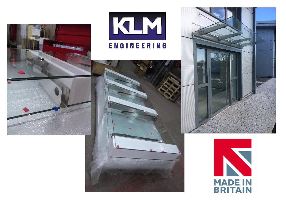 Ready for final packing the first two of four glass and stainless steel canopies destined for new offices near Peterborough. These are proving very popular with our customers. #glass #canopy #shelter #1000makers #stainless #amadauk #ukfmg