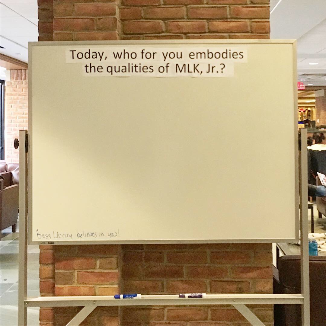 BassLibrary's tweet photo. Today would have been Dr. Martin Luther King Jr.’s 90th birthday. For January we’re celebrating Dr. King in Bass Library. Come contribute to the board and check out the book display in Bass Library.
#basslibrary #yalelibrary #yale #mlkjr #librarylife #socialjustice #civilrights https://t.co/hdJJOrTvRj