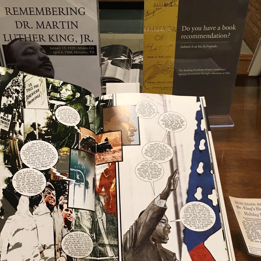 BassLibrary's tweet photo. Today would have been Dr. Martin Luther King Jr.’s 90th birthday. For January we’re celebrating Dr. King in Bass Library. Come contribute to the board and check out the book display in Bass Library.
#basslibrary #yalelibrary #yale #mlkjr #librarylife #socialjustice #civilrights https://t.co/hdJJOrTvRj
