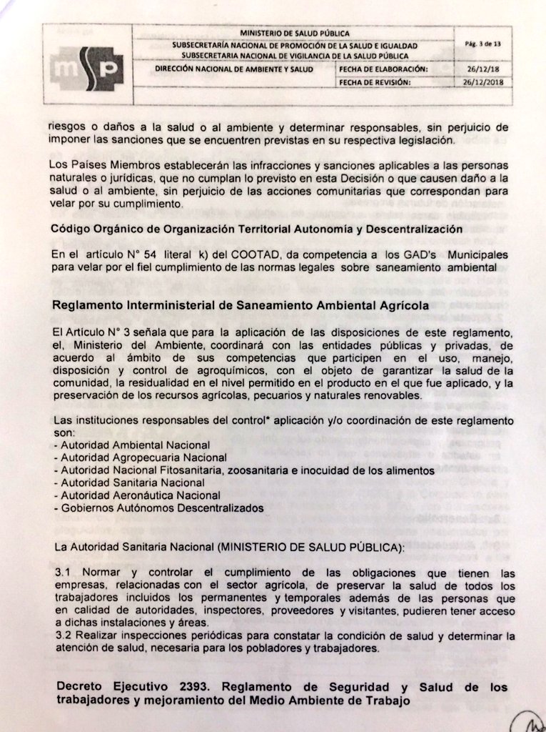 VeroGuevarav's tweet photo. Luego del pedido de información al @Salud_Ec, respecto a la situación que viven los trabajadores bananeros, responden que como entidad han realizado actividades correspondientes de promoción y prevención de la salud. https://t.co/kbIOAdCQCt
