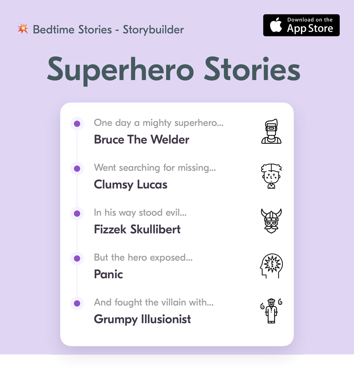 getbedtimestory's tweet photo. Generate your own perfect and fun superhero story with our Storybuilder 🤩
We can't get enough 🦸🦸💪🏼

Download the app for free ✨

#getbedtimestories #storytelling #parenting #adventures #superhero #millionsofstories https://t.co/xOC13c0rVF