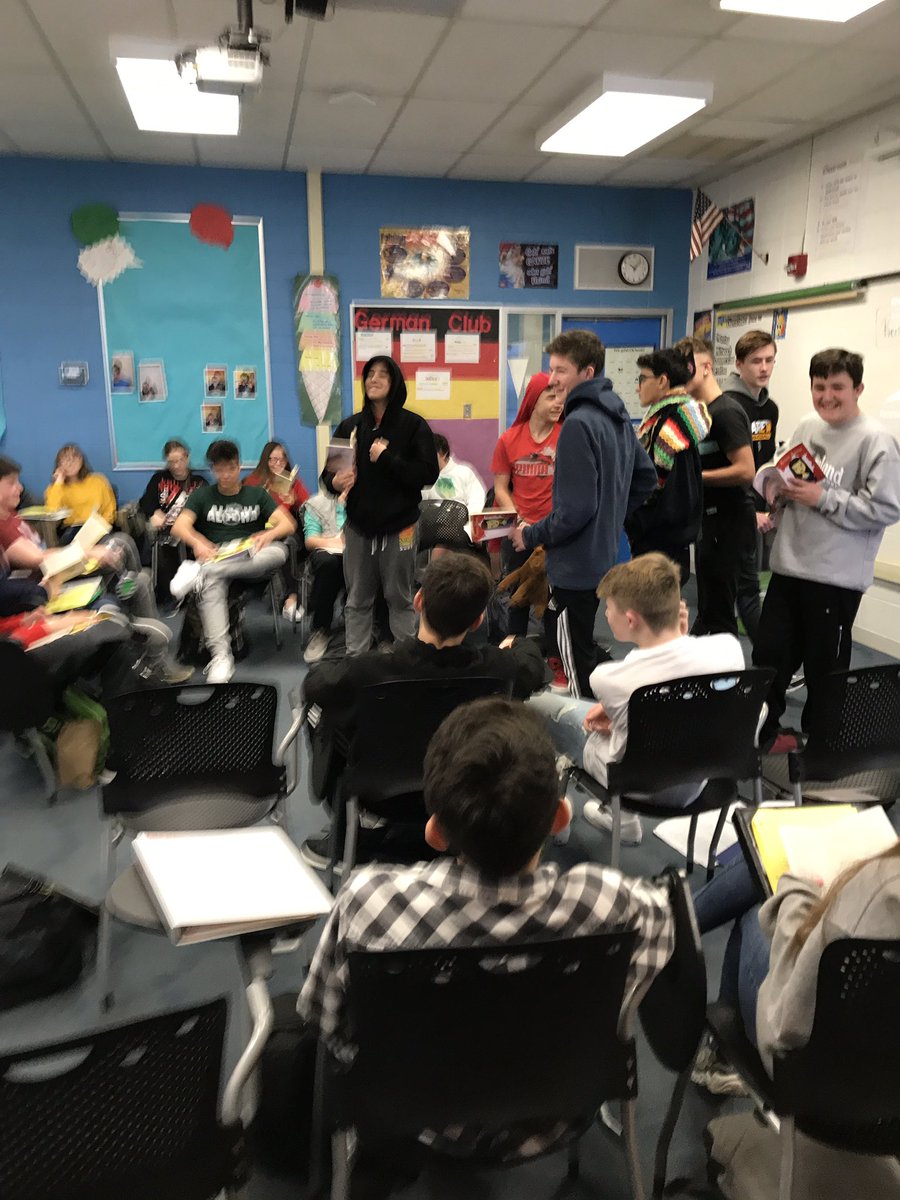 German class at Andrew act out a German play. #d230connect