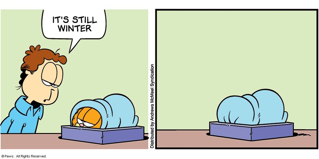 Garfield on Twitter: "Hibernation is the only answer. #winter  #SitThisOneOut #TuesdayThoughts https://t.co/SG6gd9esS1" / Twitter
