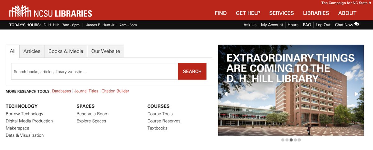 jeboyer's tweet image. Come work with us @ncsulibraries! Help us develop our library website, manage projects, conduct user research #libux #ux #libweb 
lib.ncsu.edu/jobs/ehra/user…