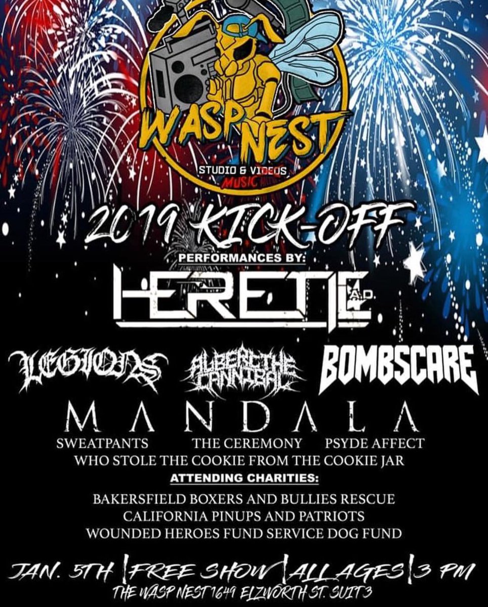 We’re playing a charity show for our first show of 2019 this Saturday in Bakersfield!