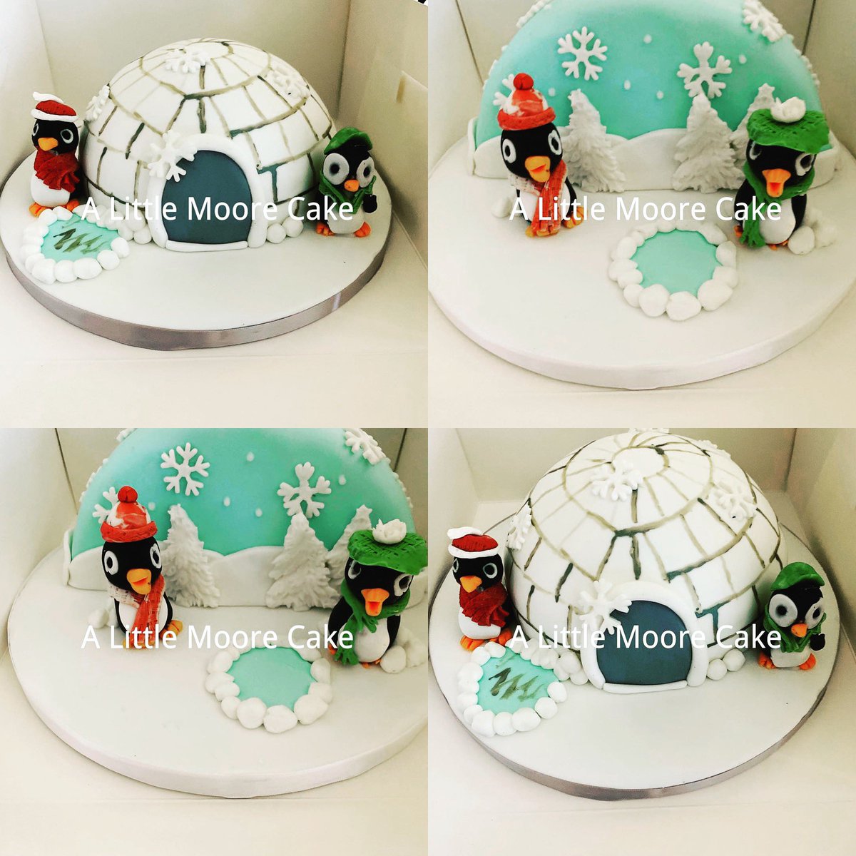 littlemoorecake's tweet photo. #christmas #penguins #christmascakes #halfacake #igloo #igloocake https://t.co/gBvxf2GTid