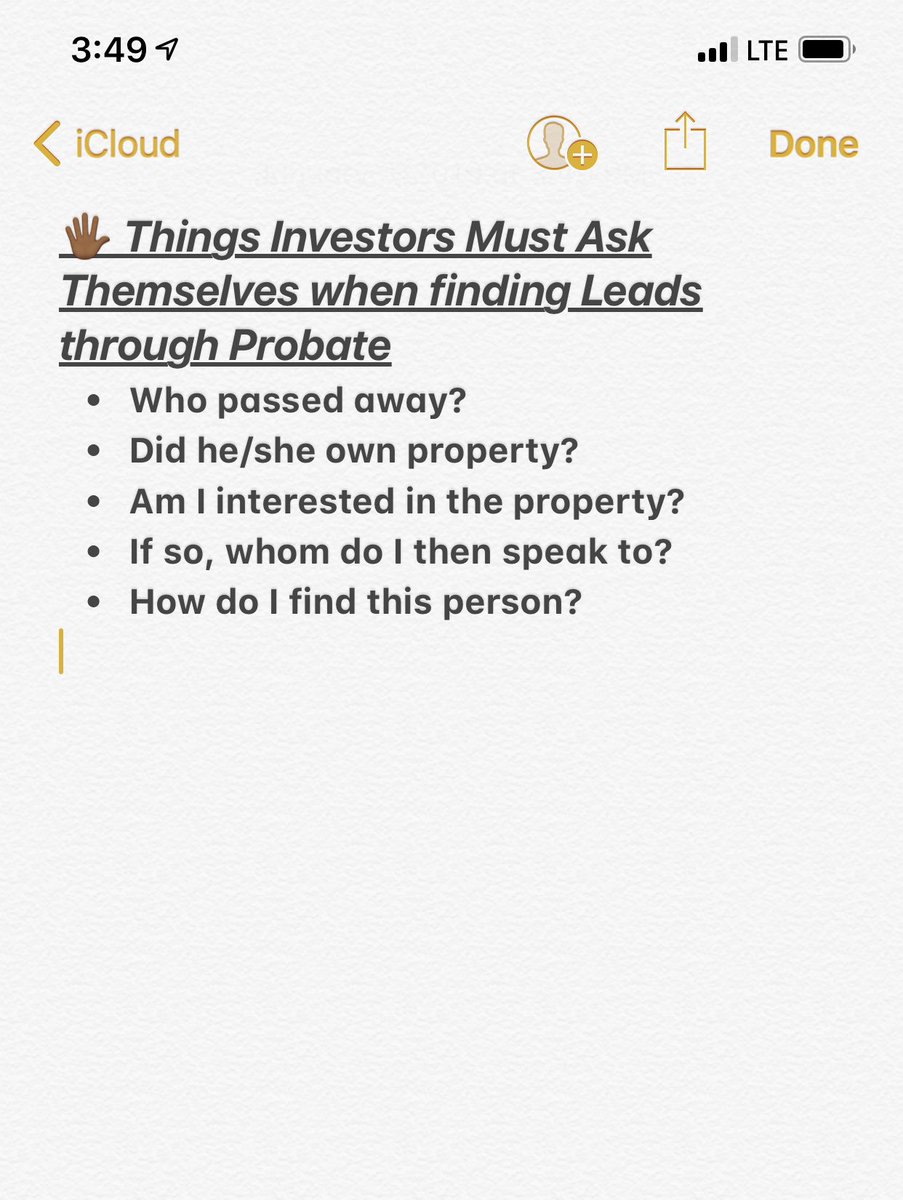 To all my fellow investors that have trouble finding the 🔑 things on generating leads through Probates. Here some valuable info TAKE NOTES!😉🏆 #probaterealestate #realestateinvesting #investing101 #entrepreneurs #entrepreneurlifestyle