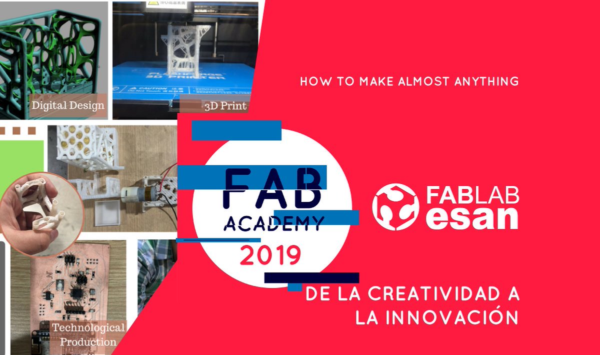 fablabesan's tweet image. Last chance to join Fab Academy 2019 starts 16th January!  for more information: fablab_esan@esan.edu.pe @fabacademany #FabAcademy2019 #DigitalFabrication
