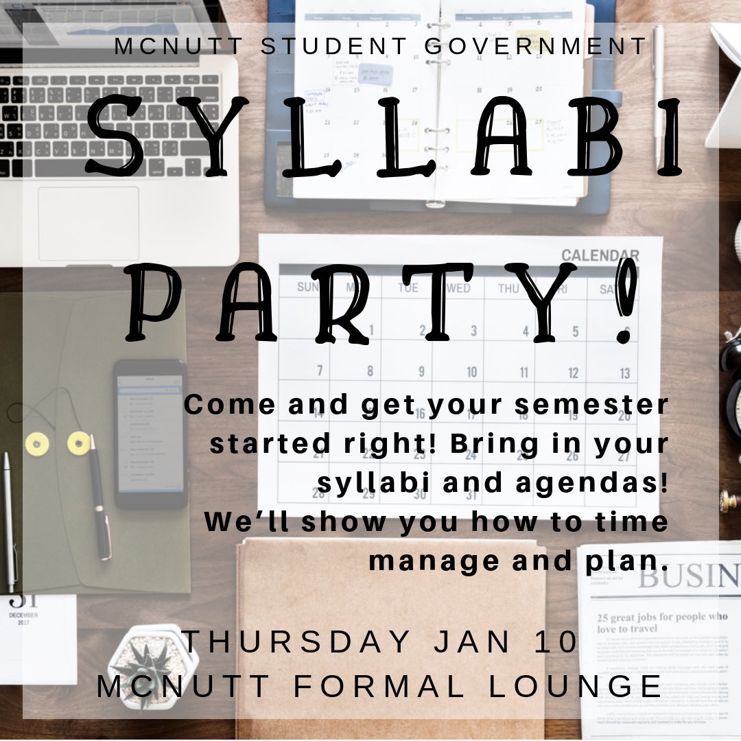 Save the date!!!! Is one of your New Years resolution to do well or continue to do well this spring semester!! Than come Thursday Jan. 10th bring in your syllabus and agendas!! Let’s get this semester started right!!