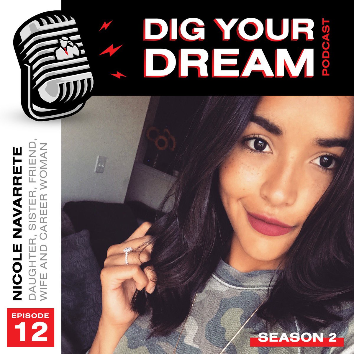 digyourdream's tweet photo. The #DigYourDream podcast 🎙is back in 2019 for Season 2 - We kick off the new year with the newly named Mrs. @niksnavarrete - that’s right, the wife of @digmi founder @raydigmi - A cool, relaxed and candid interview w/ this daughter, sister, friend, wife and career woman! #Digmi https://t.co/uIWa6ncXYR