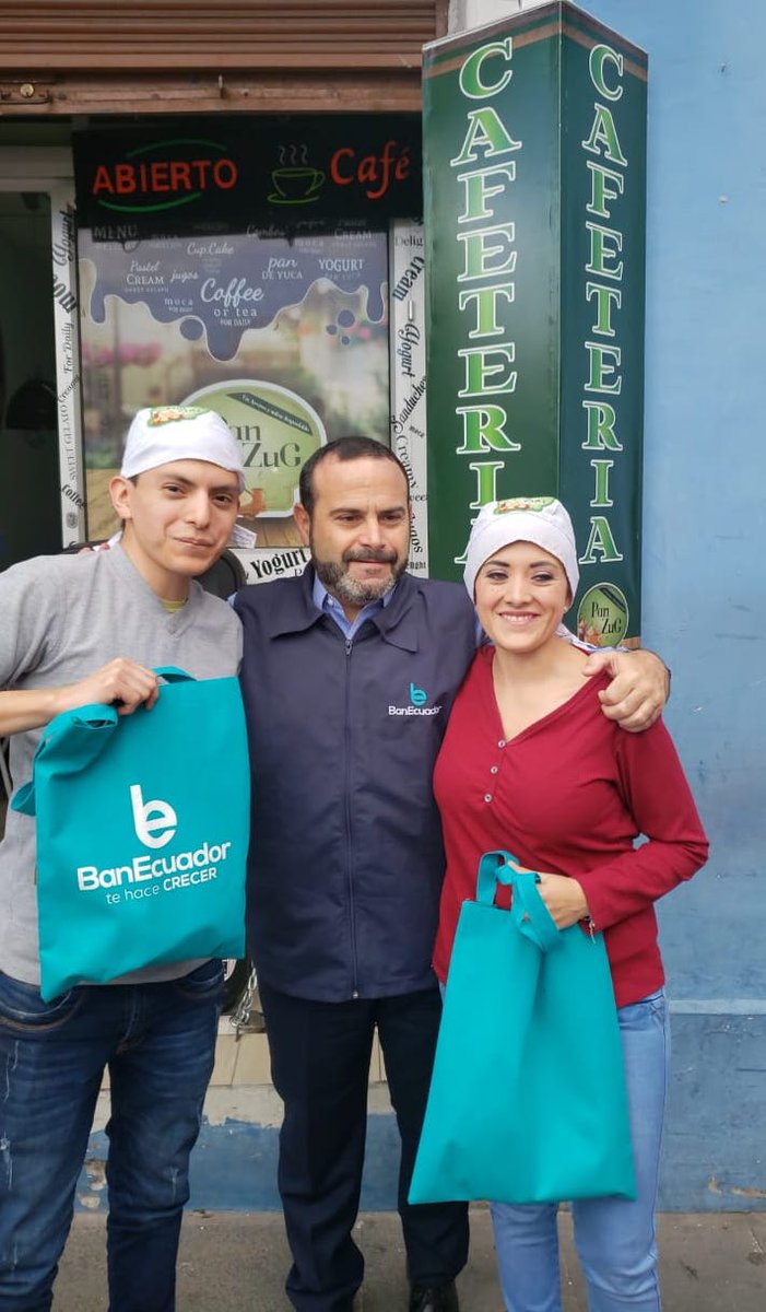 JorgeWated's tweet photo. Saludamos a Francisco Zúñiga, joven emprendedor que solicitó un crédito de $11.000 para la compra de equipos de cafetería y mobiliario de su negocio ubicado en #Sangolquí con el objetivo de mejorar su servicio y productos. 
En @BanEcuador, impulsamos los emprendimientos jóvenes. https://t.co/noNokP87O2