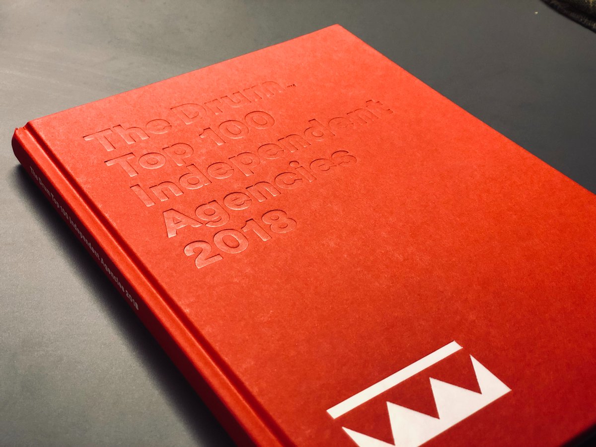 Table book of @TheDrum Top 100 Independent Agencies of 2018, featuring @e3creative, just landed in the studio.