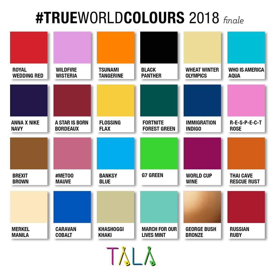 talaalamuddin's tweet photo. Expanding our spectrum with another #TOTALLY colourful year! 👨‍🎨🌈 #trueworldcolours #2018finale #2019beginning #TALApantonecolours #pantone #virtualvisual #TOTALLYtrue #penultimatepalette #TOTALLYoutrageous #standOUT  #TALA #TotallyTALA #getinspired #riserockrepeat 🎨byTALA https://t.co/8kw0hyoJ14