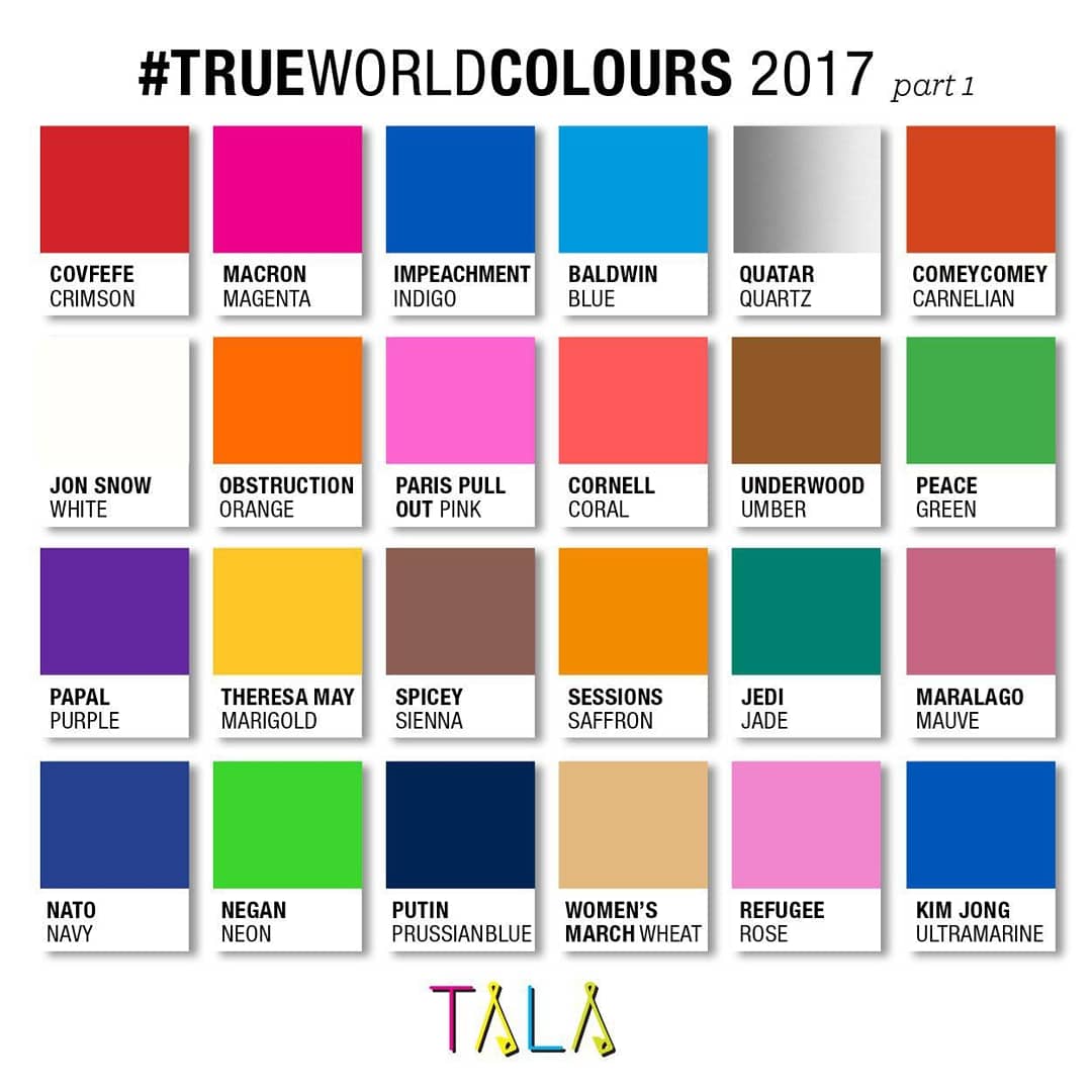 talaalamuddin's tweet photo. Expanding our spectrum with another #TOTALLY colourful year! 👨‍🎨🌈 #trueworldcolours #2018finale #2019beginning #TALApantonecolours #pantone #virtualvisual #TOTALLYtrue #penultimatepalette #TOTALLYoutrageous #standOUT  #TALA #TotallyTALA #getinspired #riserockrepeat 🎨byTALA https://t.co/8kw0hyoJ14